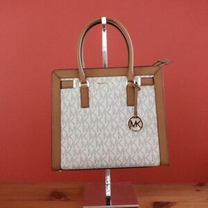 Michael Kors Large Dillon Signature Logo Crossbody Shoulder Satchel Handbag